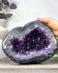 XL Natural Amethyst Geode with Agate Shell - STGE0054