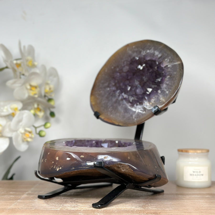 Beautiful Natural Amethyst &amp; Agate Stone Geode - MWS1770