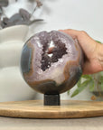 Large NaturalAmethyst & Agate Sphere Geode - SPH0166