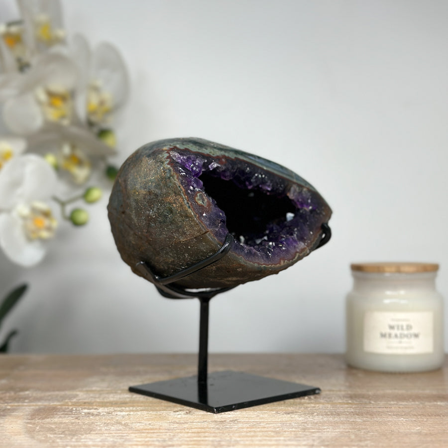 Unique Amethyst Geode with Green Jasper Shell - MWS1635