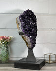 Natural Amethyst Crystal Cluster, Masive Top Quality Stetement Piece - Premium Stand Included - MWS2760