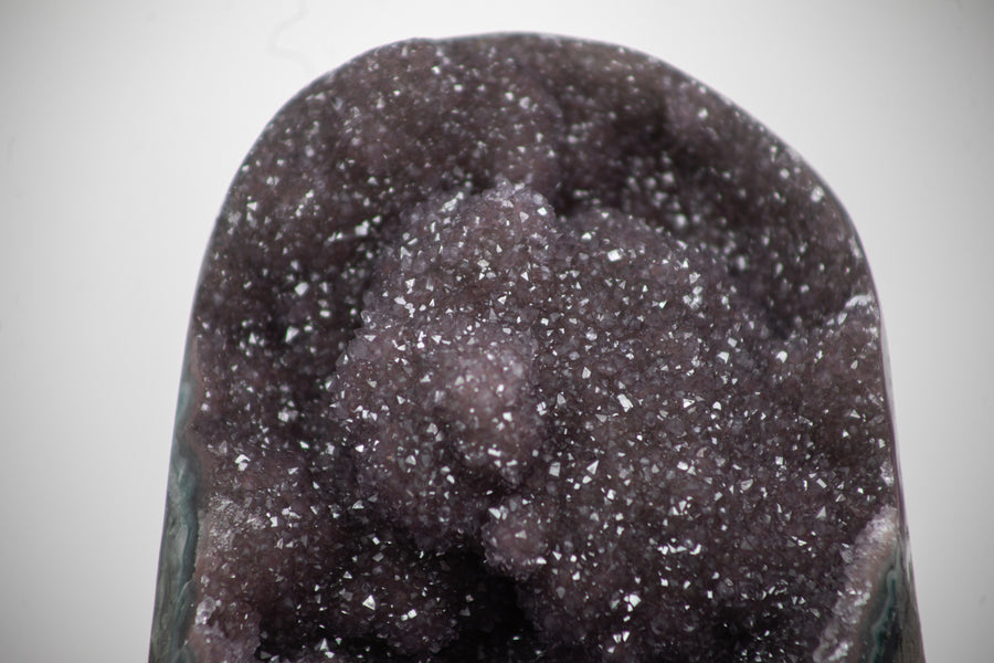 Natural Sparkly Druzy Amethyst with Jasper Shell - GQTZ0339