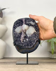Natural Amethyst Cluster with Agate Matrix and Calcite Formation - MWS3349