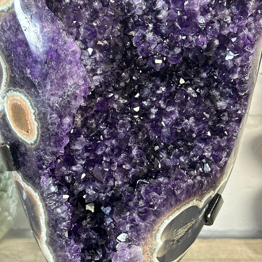 Huge 15 in Tall Amethyst &amp; Agate Statement piece from Uruguay - MWS3407