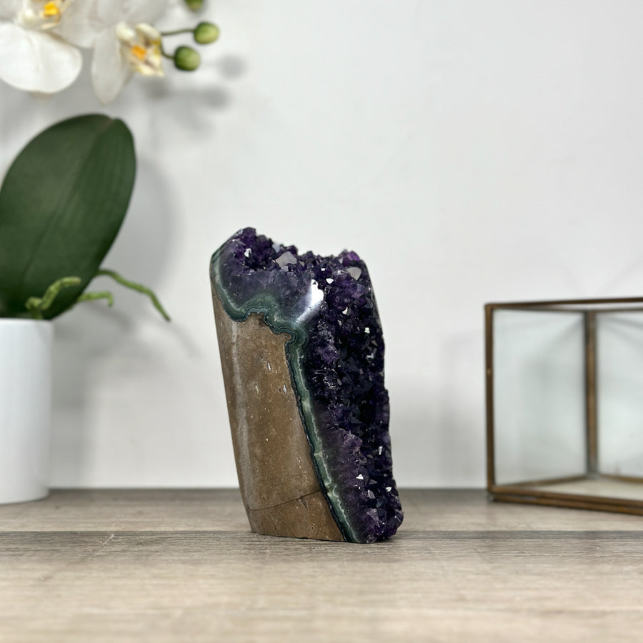 Natural Amethyst Cathedal with Green Jasper Matrix - CBP1288