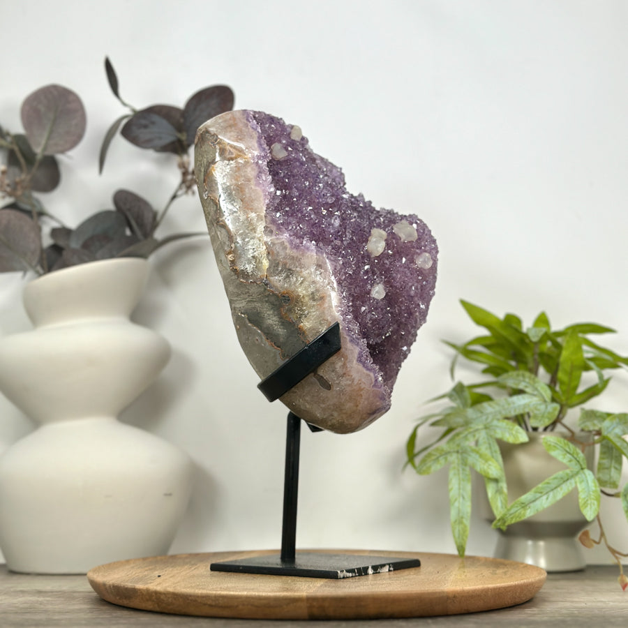 Natural Spirit Amethyst Cluster with Calcite Formations - MWS3137