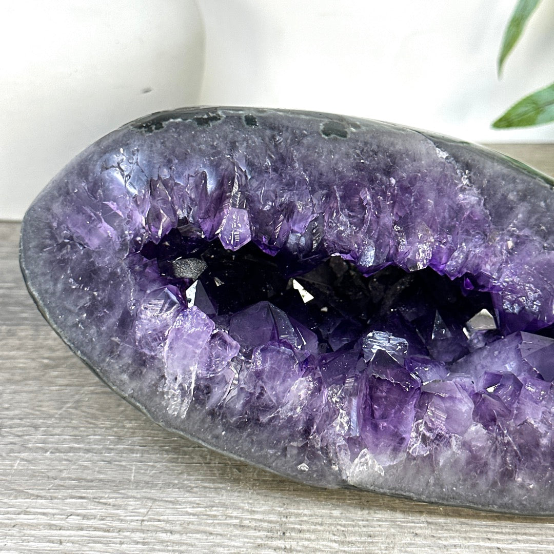 Large Amethyst Stone Geode with Polished agate Shell - STGE0085