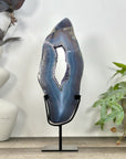Blue Banded Agate & Amethyst Geode Slice Portal - MWS3247