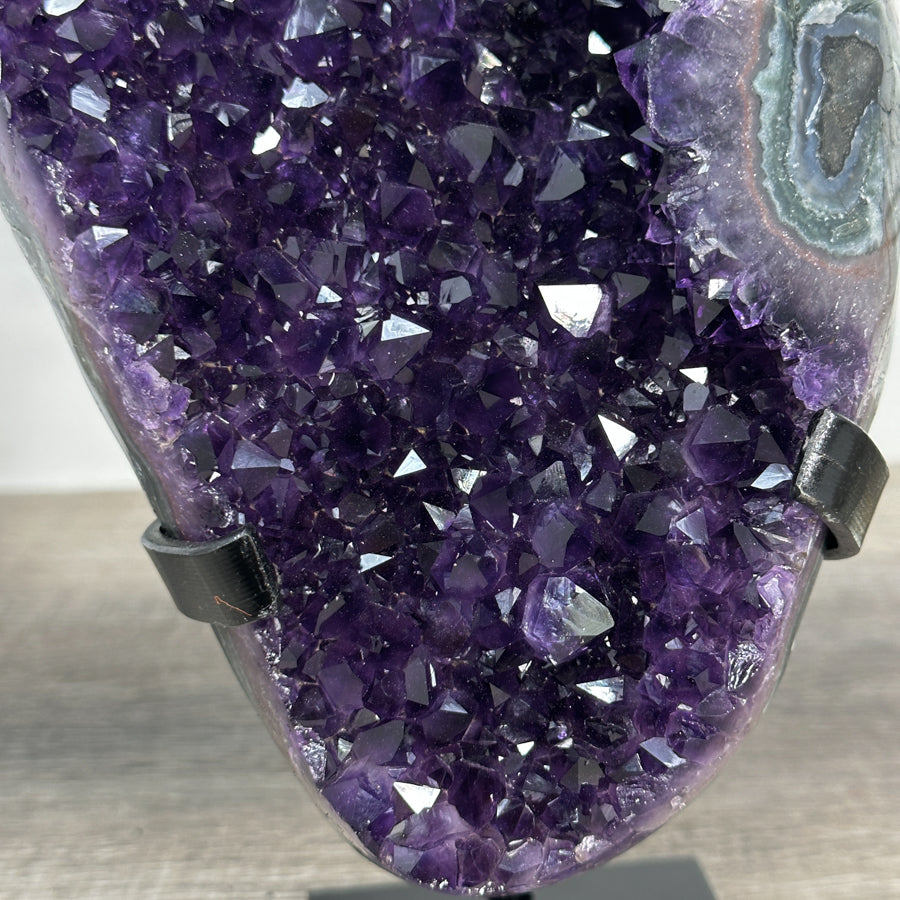 A Grade Amethyst Stone with Green Jasper Shell - MWS2219