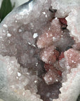 Natural Quartz Geode with Rare Calcite Formations & Red Hematite - MWS3035
