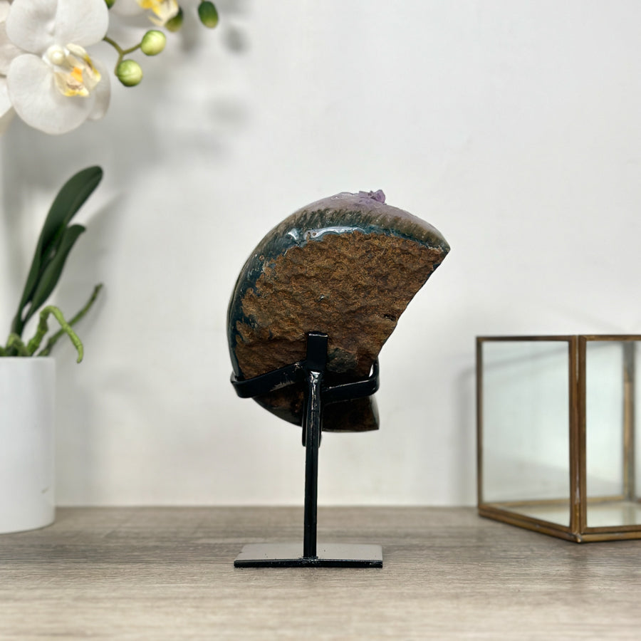 Amethyst Moon Shape Crystal Cluster on Stand - MWS2576