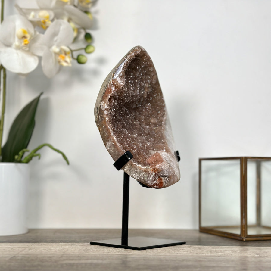 Brown Tone Quartz Geode Mineral Specimen for Home Decor - MWS2626