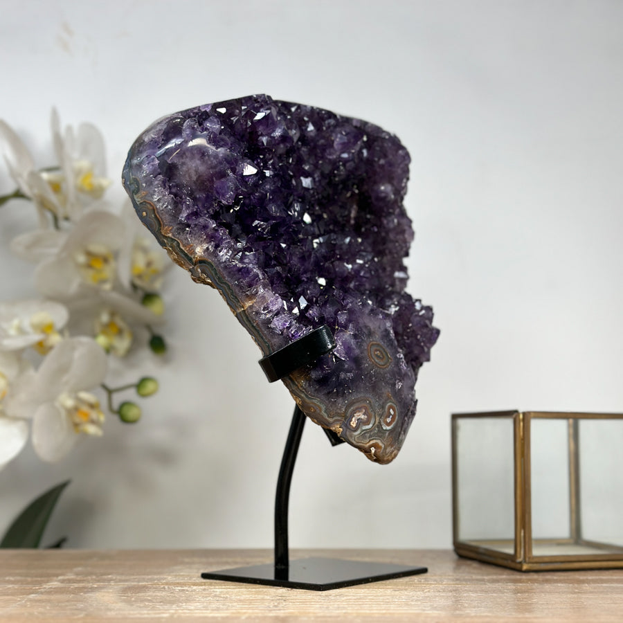 Beautiful Natural Amethyst, Metal Stand Included - MWS1916