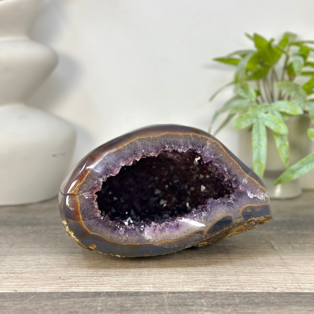 Agate &amp; Amethyst Stone Geode from Uruguay - STGE0095