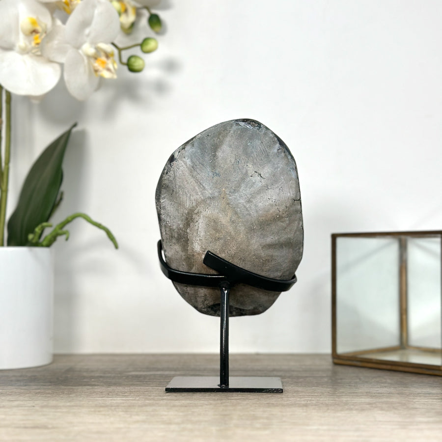 Druzy Amethyst Cluster With Agate Shell and Stalactite Formations - MWS2505