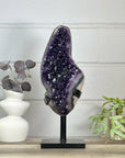 Natural Top Grade Amethyst Cluster on Metal Stand for Home Decor - MWS3150