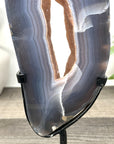 Natural Blue Banded agate & Quartz Druzy Crystal Portal - MWS3250