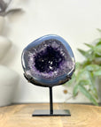 Uruguayan Amethyst Geode with Blue Banded Shell - Stand Included - MWS3260