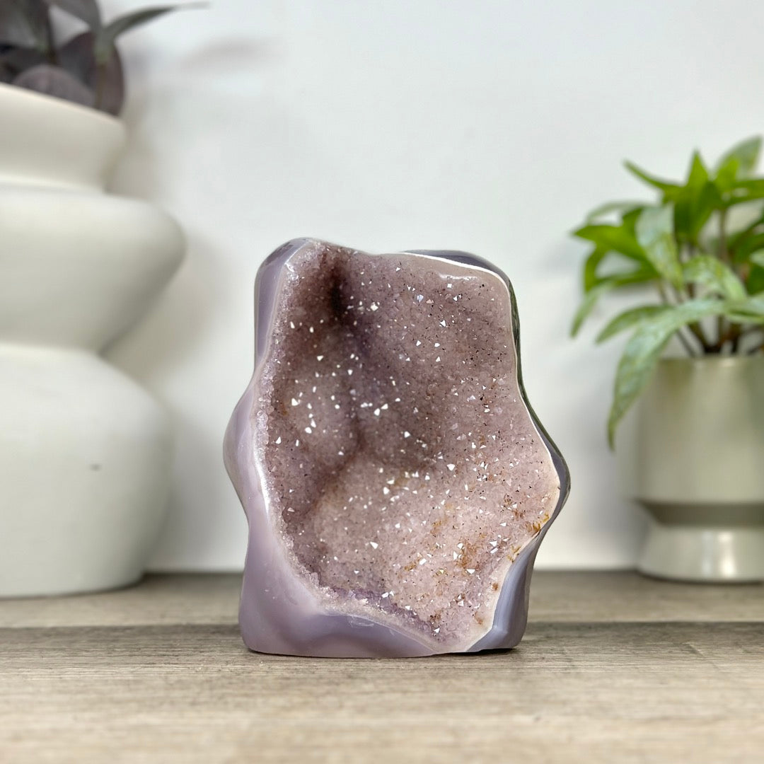 Natural Amethyst, Agate &amp; Jasper Art Statement Piece for Home Decor - CBP1392