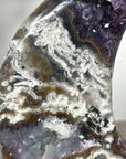 Outstanding Amethyst & Agate Moon Carving - MWS2370