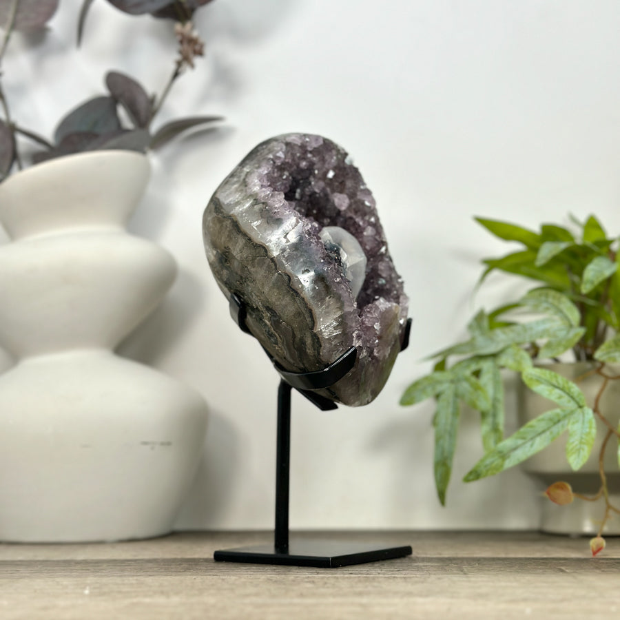 Natural Amethyst Cluster with Calcite Crystal inclusion - MWS3209
