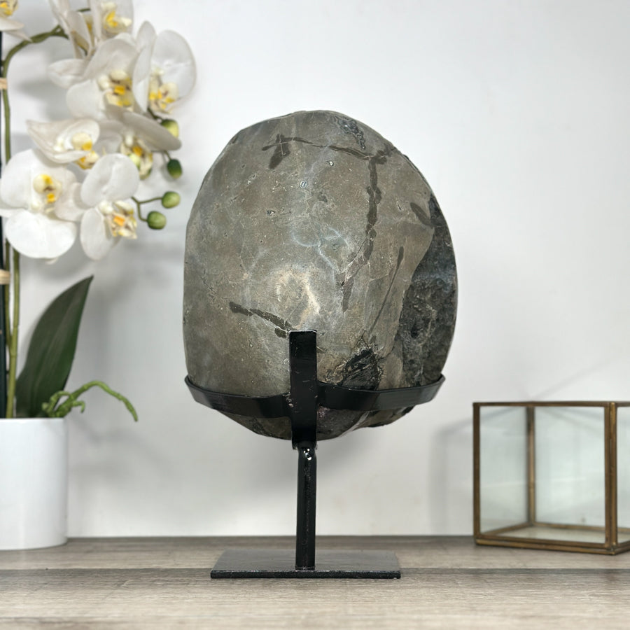 Large Natural Amethyst Geode With Metal Stand from Uruguay - MWS2790