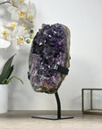 Beautiful Natural Amethyst Crystal Cluster, Metal Stand included - MWS2096