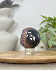 Amethyst Druzy & Agate Sphere Geode from Uruguay - SPH0173