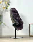 Natural Amethyst Crystal with Stalactite Formations, Metal Stand Included - MWS2553