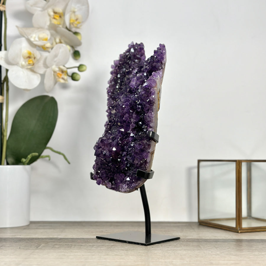 Uruguayan Amethyst Crystal Cluster on Custon made Stand - MWS2895