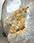 Natural Yellow Quartz Geode with Metallic Stand - MWS2425