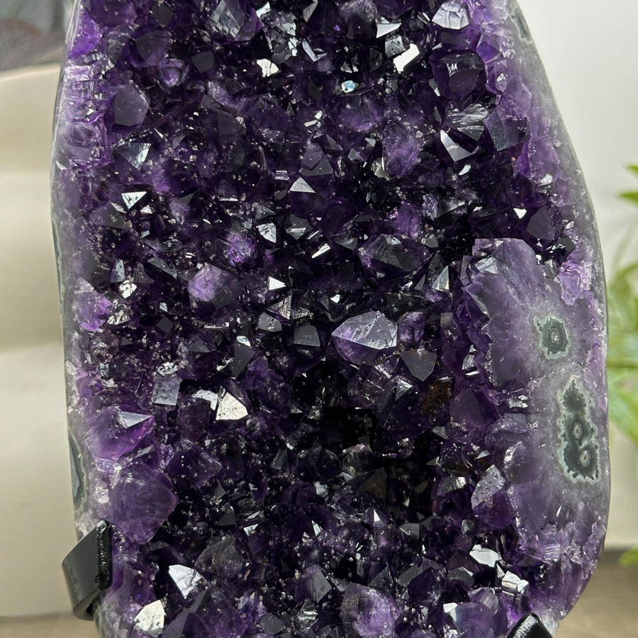 Natural Top Grade Amethyst Geode with Metal Stand - MWS3218
