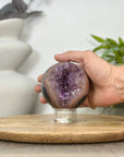 Amethyst Druzy & Agate Sphere Geode from Uruguay - SPH0173