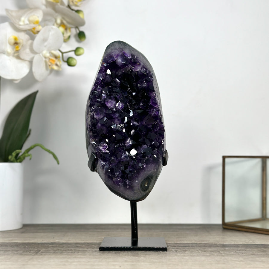Deep Purple Amethyst Crystal on Metal Stand - MWS2776
