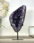 Deep Purple Amethyst Geode on Metal Stand – Stunning Decor Statement Piece - MWS2717