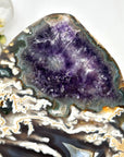 Unique Natural Combination of Blue Agate, Amethyst & Jasper Crystal, Stand Inlcuded - MWS2330