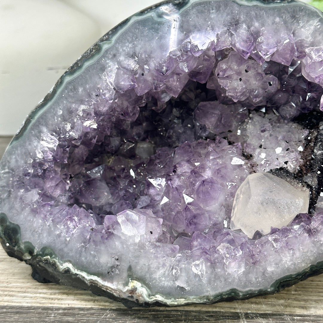 Natural Amethyst Geode with Calcite Crystal Foramtion - STGE0043