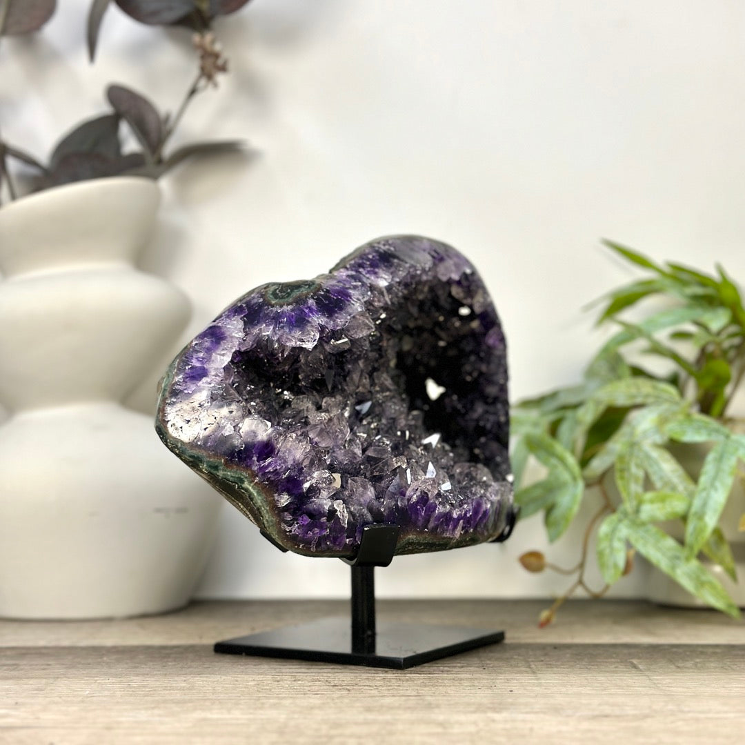 Large Natural Amethyst Geode on Stand for home Decor - MWS3279