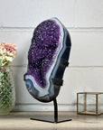 Unique Huge Natural Amethyst & Blue Banded Agate Statement Piece - MWS2604