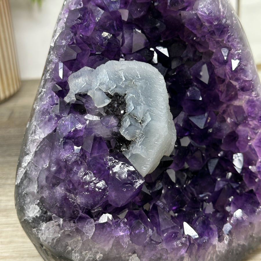 Stunning Amethyst Cathedral with Calcite Crystal Inclusion - CBP1194