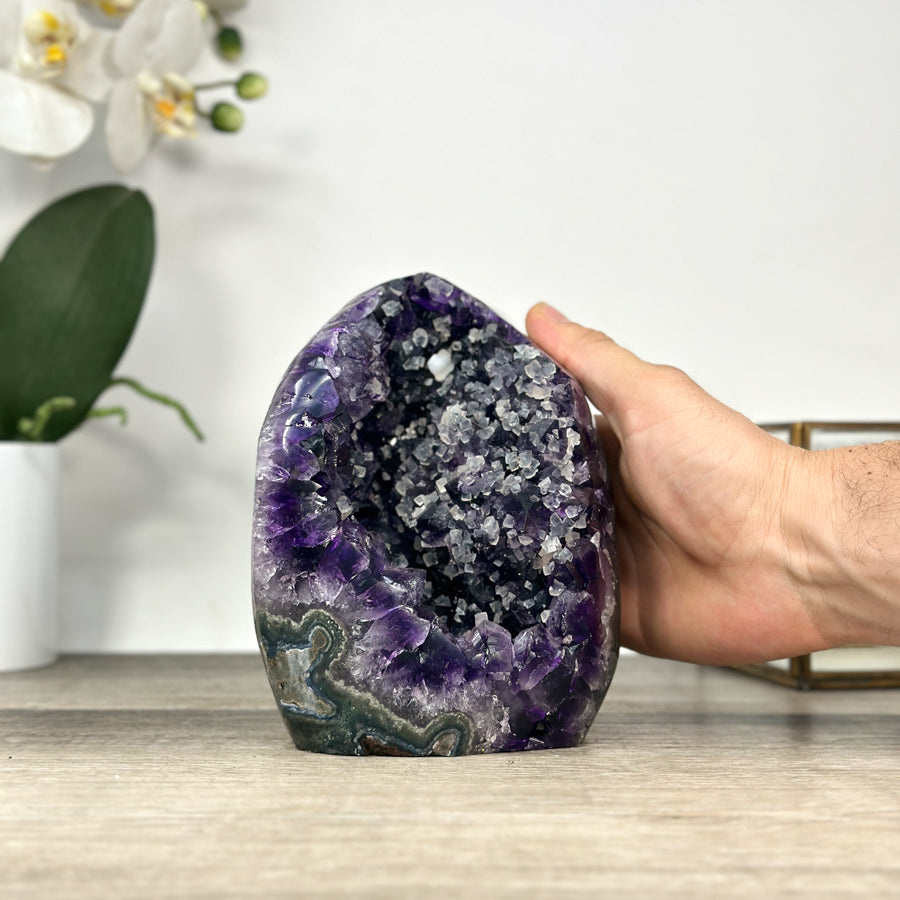 Top Quality Natural Amethyst Geode with Calcite Formations - CBP1262