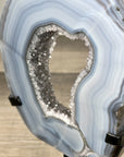 Natural Blue Banded Agate Portal with Metallic Stand - MWS2916
