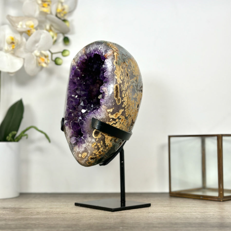 Natural Top Quality Amethyst Geode on Metal Stand - MWS3021