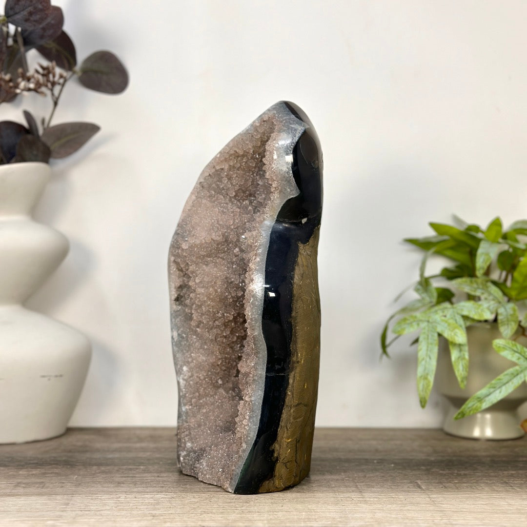 Huge Natural Agate &amp; Sugar Quartz Druzy Statement Piece - CBP1427