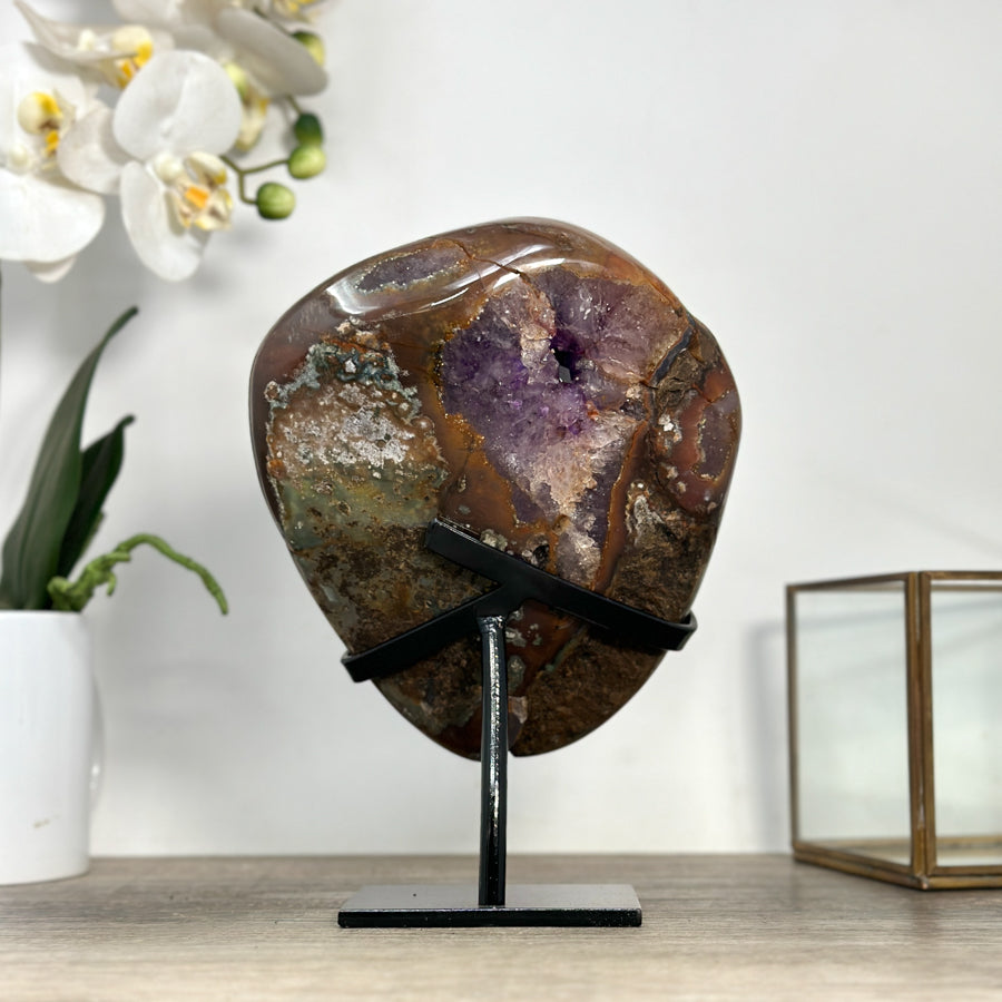Natural Amethyst Geode with Agate Shell - MWS2431