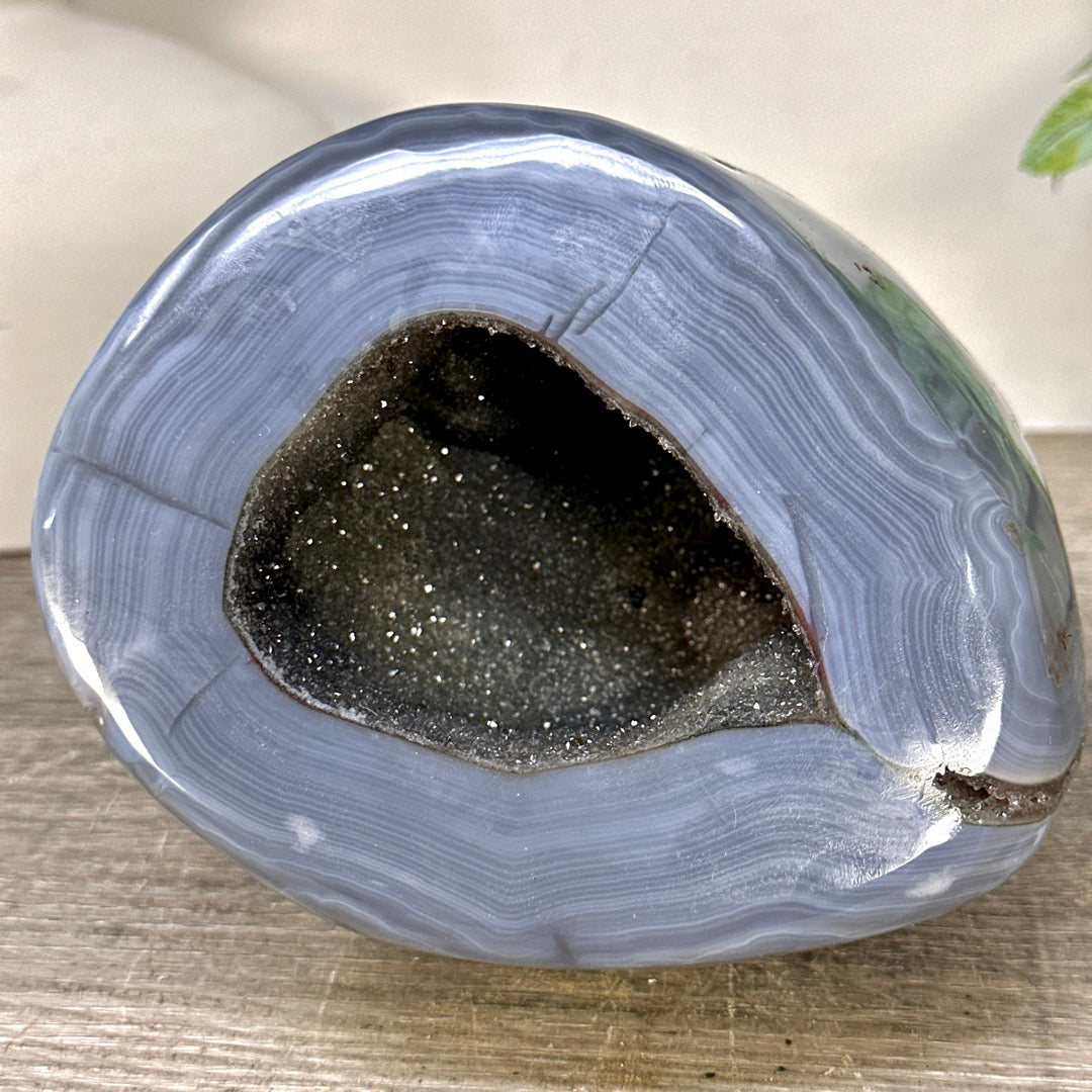 Blue Banded Agatae Stone Geode - STGE0097