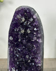 Deep Purple Amethyst Geode From Uruguay on Metal Stand – Premium Crystal Accent for Living Room Decor - MWS2496