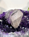 Deep Purple Amethyst Geode with Calcite Crystal - STGE0096