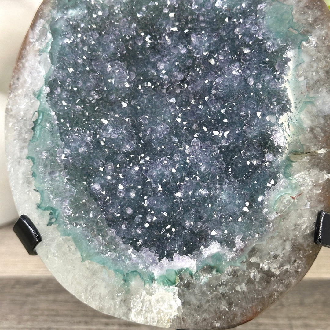 Unique Natural Green Quartz Specimen on Metal Stand - MWS3377