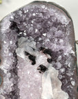 Uruguayan Amethyst Geode with Calcite on Metal Stand – Unique Crystal Display - MWS2705